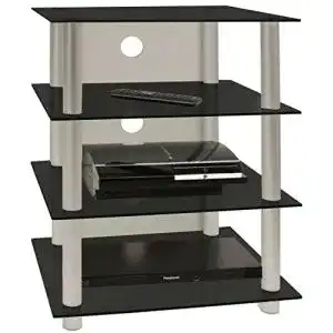 Hifi-Rack VCM Möbel Schrank für Phono mit Alu und Glas