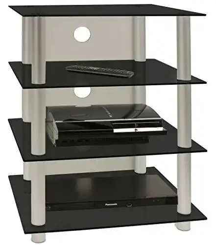 Hifi-Rack VCM Möbel Schrank für Phono mit Alu und Glas