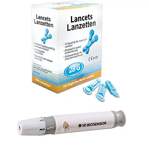 Lanzetten CodeFree Stechhilfe Vorteilspack mit 100 Blutlanzetten 28G