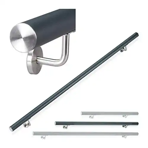 Handlauf Relaxdays aus Aluminium, anthrazit, rund für Treppengeländer