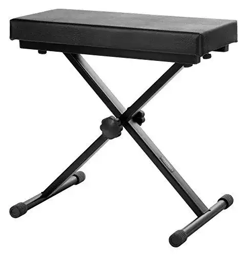 Klavierbank Classic Cantabile Deluxe für Keyboard und Piano in Schwarz