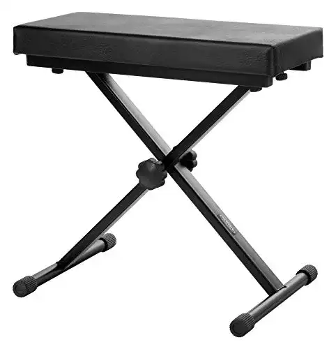 Klavierbank Classic Cantabile Deluxe für Keyboard und Piano in Schwarz
