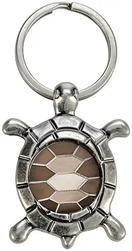 Einkaufswagenchip Schlüsselanhänger mit Schildkröte in Silber