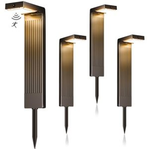 Solar-Wegeleuchte Iseeway für Außen, 4er Set mit 400 Lumen