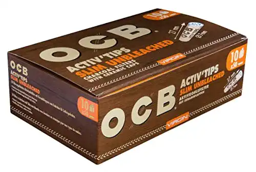 Aktivkohlefilter OCB 18657 ActivTips Slim Unbleached 7 mm