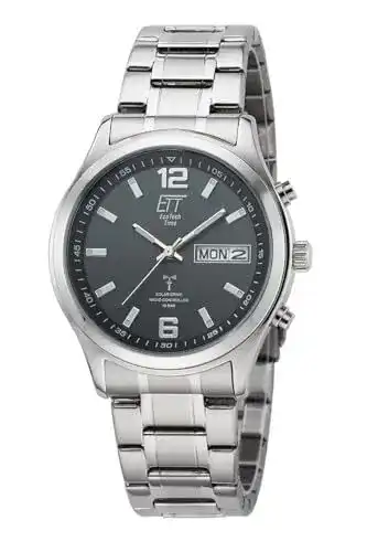 Funk-Solaruhr Herren ETT Eco Tech Time mit Edelstahlarmband