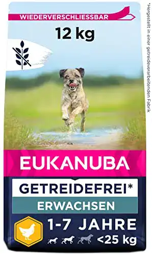 Eukanuba Hundefutter getreidefrei mit Huhn für kleine und mittelgroße Rassen