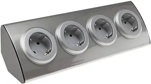 Ecksteckdose ChiliTec 4-Fach Steckdosenblock für Küche und Büro