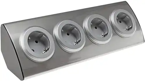 Ecksteckdose ChiliTec 4-Fach Steckdosenblock für Küche und Büro