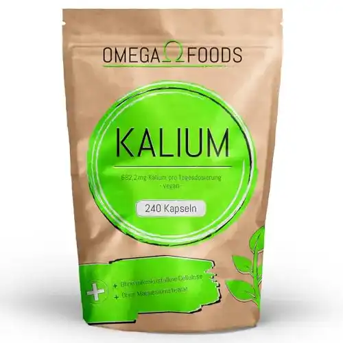 Kalium OMEGA FOODS Hochdosiert 240 Kapseln Vegan 682,2mg