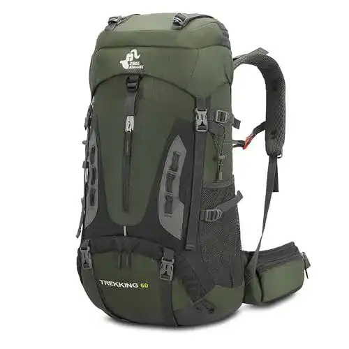 Bseash 60 Liter wasserdichter Wanderrucksack für Outdoor-Aktivitäten