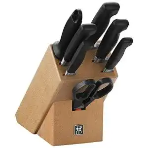 Zwilling Vier Sterne Messerblock, 8-teilig aus Buchenholz