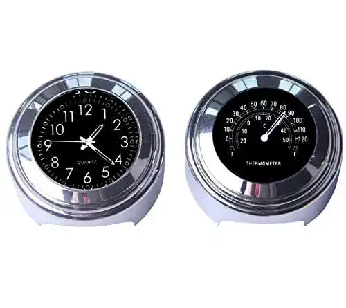 Motorrad Uhr Riloer 2 Stück 7/8 Zoll Digitaluhr mit Thermometer
