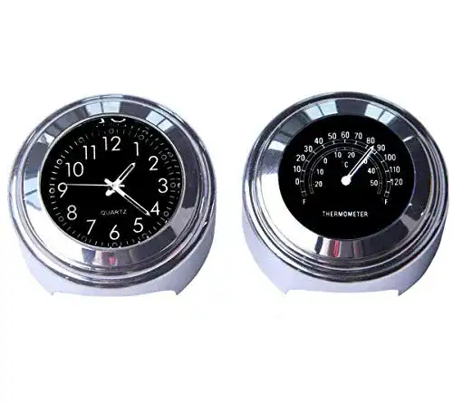 Motorrad Uhr Riloer 2 Stück 7/8 Zoll Digitaluhr mit Thermometer