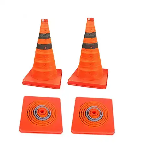Verkehrsleitkegel Sinoer 4er Set 18 Zoll zusammenklappbar