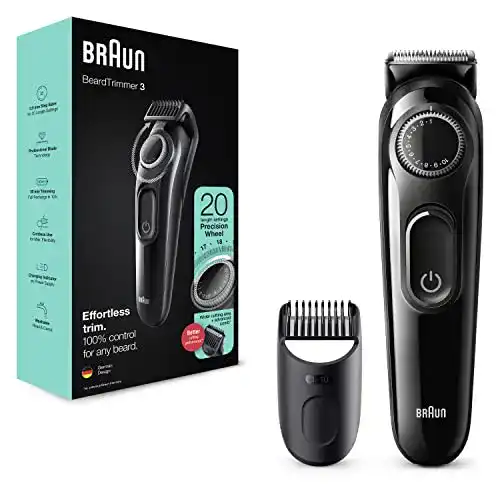 Braun Barttrimmer für Herren mit 20 Längeneinstellungen und präzisen Klingen