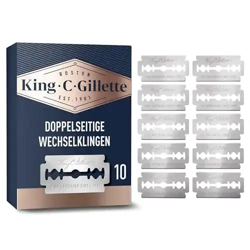 Rasierhobel Klingen King C. Gillette – 10 Ersatzklingen für Herren