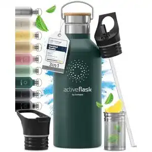 Trinkhalmflasche Bemaxx Edelstahl mit Strohhalm und Infuser