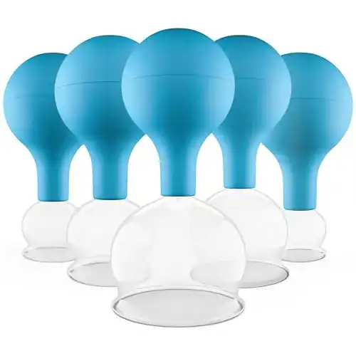 Schröpfglas Set aus Echtglas mit Saugball – 5 Stück