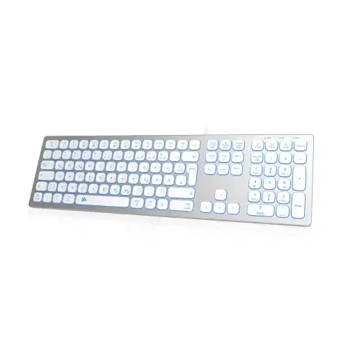 B.friendit Aluminium Kabelgebundene USB-Tastatur Slim mit RGB-Beleuchtung