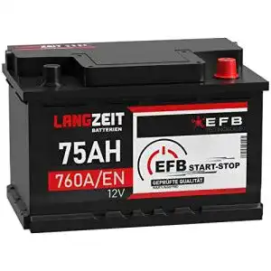 Autobatterie 75Ah Hdmirrorr EFB für Start-Stop Systeme