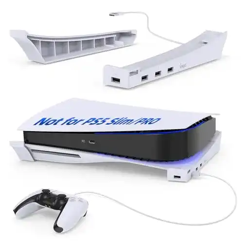 Meneea PS5 Standfuß mit 4 USB Ports für PlayStation 5 Konsole