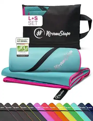 Mikrofaser Handtuch Set NirvanaShape 2er Set für Reisen und Fitness