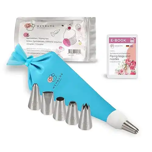 Wenburg Spritzbeutel Set mit 6 Tüllen aus Silikon