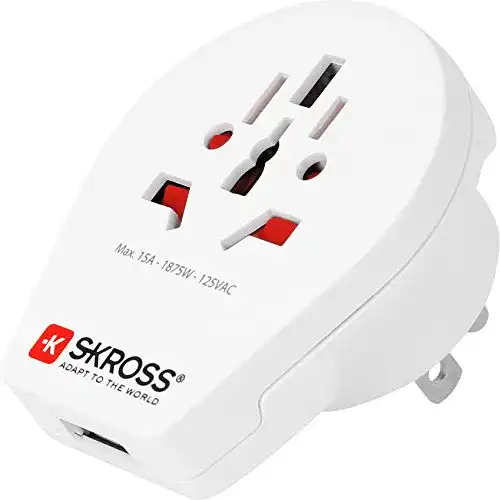 Reiseadapter SKROSS World to USA mit USB-Port