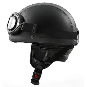 Halbschalenhelm Ato Moto Retro Oldtimerhelm mit Kunstlederbezug