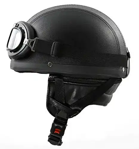 Halbschalenhelm Ato Moto Retro Oldtimerhelm mit Kunstlederbezug
