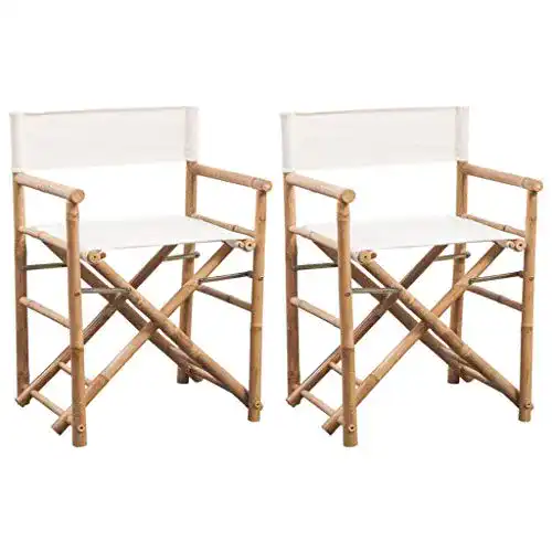 Regiestühle Vidaxl 2er Set Klappstuhl aus Bambus für Garten und Terrasse