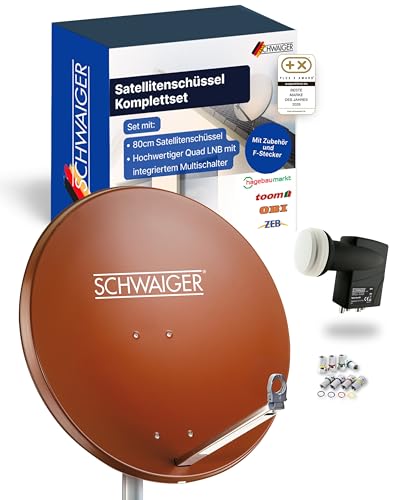 Schwaiger Satellitenschüssel Aluminium für 4 Teilnehmer