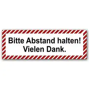 Abstand halten Aufkleber 5 Stück für Innen- und Außenbereich