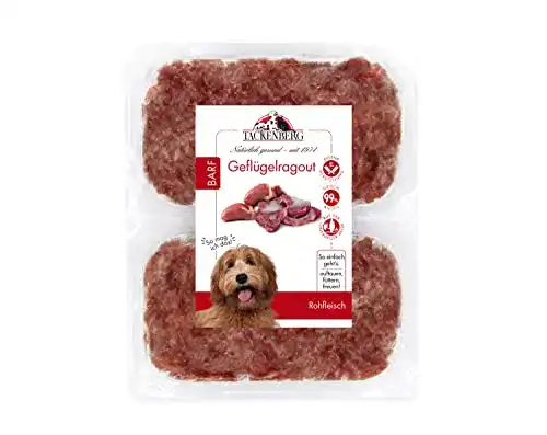 Tackenberg Hundefutter Barf Geflügelragout für Hunde – 14 x 500 g
