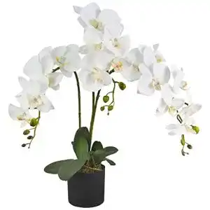 Künstliche Orchidee Decovego Kunstblume 65 cm in Weiß