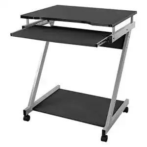 Computertisch Vasagle Schreibtisch mit 4 Rollen und Bremsen