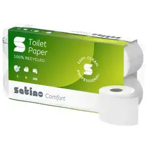 Recycling Toilettenpapier Satino Wepa Comfort 3-lagig, 250 Abrisse, 72 Rollen