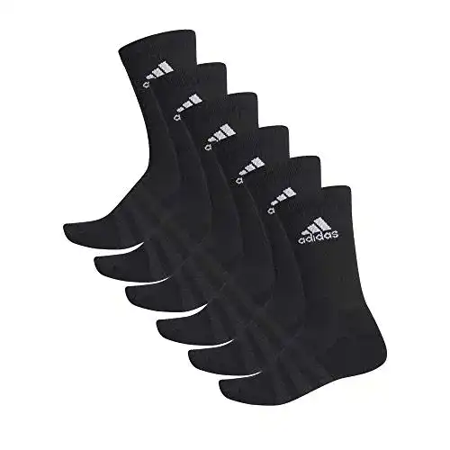 Herrensocken von adidas in Schwarz, 6 Paar Cushion Crew, Größe L