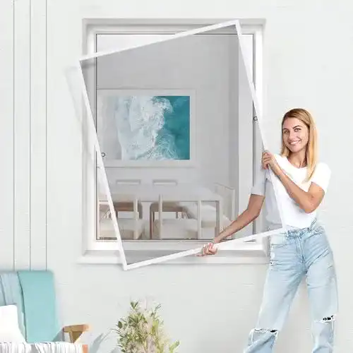 Jarolift Fliegengitter für Fenster SlimLine ohne Bohren, 60 x 150 cm