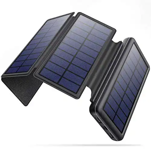 Solar Ladegerät HETP Powerbank 26800mAh mit 4 faltbaren Solarpanels