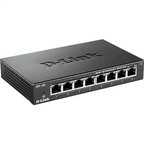 D-Link DES-108 8-Port Layer 2 Fast Ethernet Switch