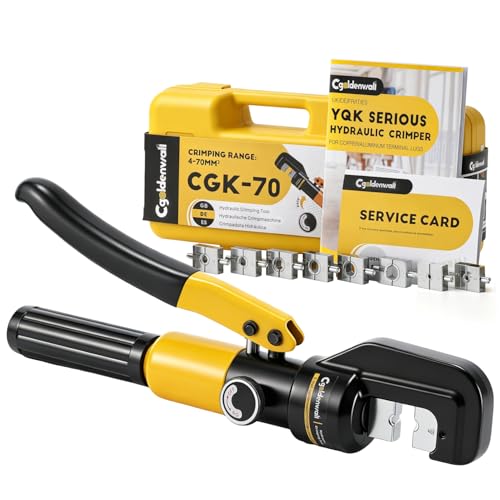 Hydraulische Crimpzange CGOLDENWALL 10T mit 9 Crimpformen für Kabelschuhe