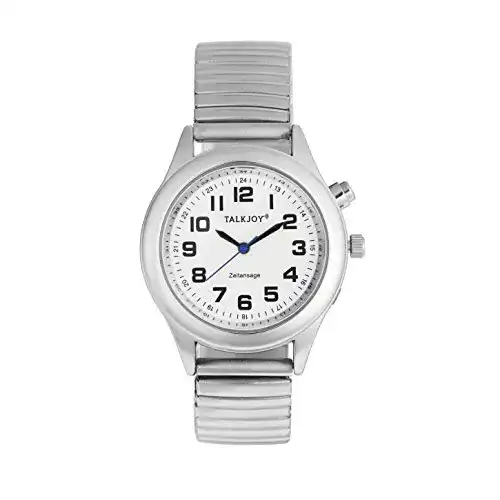 Sprechende Armbanduhr TalkJoy Profi Damen in Silber für Senioren