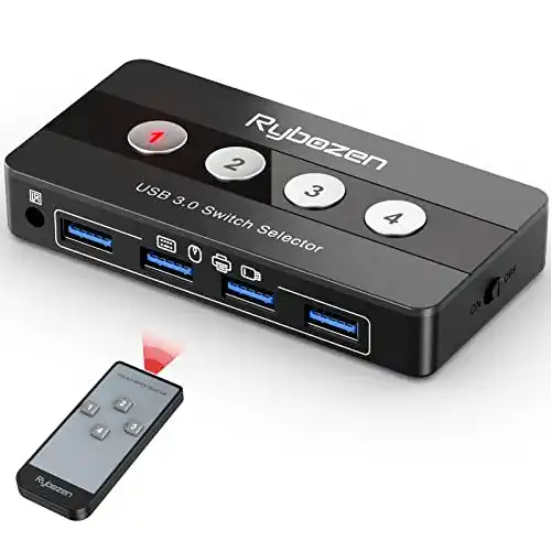 USB Switch Rybozen 4-Port USB 3.0 für 4 Computer
