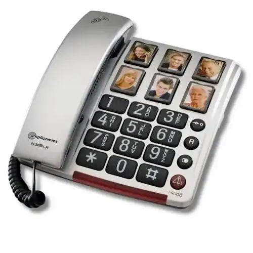 Seniorentelefon Amplicomms BIGTel 40 Plus Großtastentelefon Silber