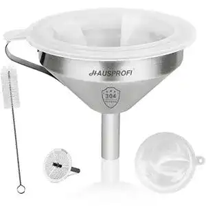 Trichter Hausprofi 5 Zoll aus Edelstahl mit 200 Mesh Filter