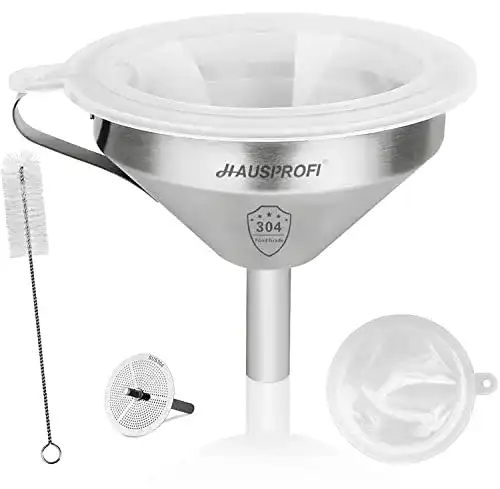 Trichter Hausprofi 5 Zoll aus Edelstahl mit 200 Mesh Filter