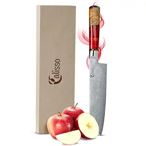 Calisso Santoku Messer aus 67 Lagen Damaststahl