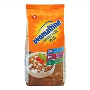 Ovomaltine Crunchy Protein Müsli Plus mit Haferflocken und 22% Protein
